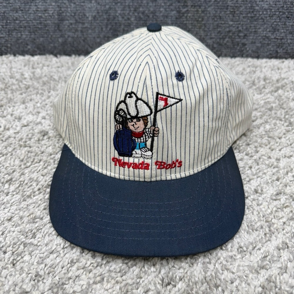 Vintage Nevada Bob's‎ golf hat cap Cloverdale snapback USA white striped
